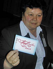 Флюра Ахметова с автографом звезды